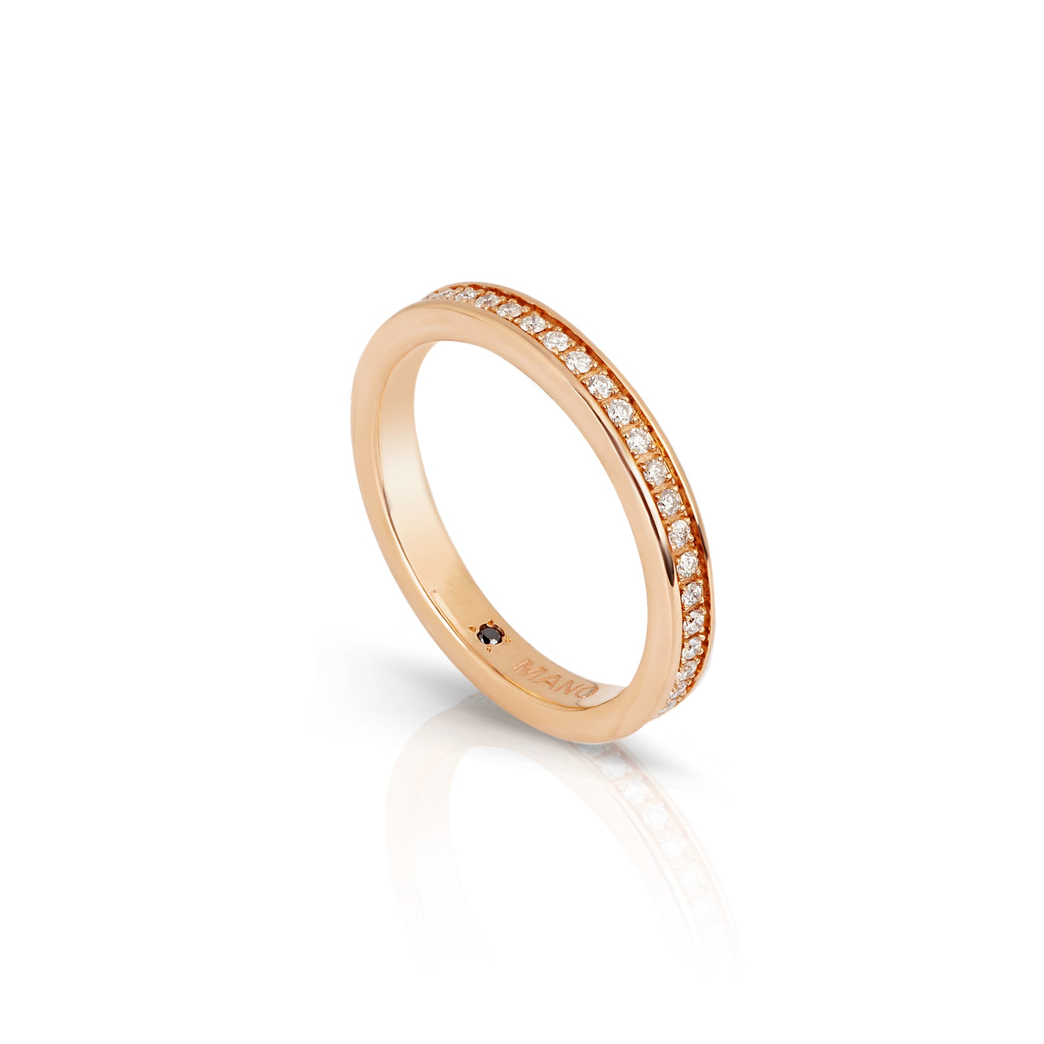 VERETTA GOLD MINIMAL GIRODITO ORO ROSSO  9 KT  CON 43 DIAMANTI WHITE.