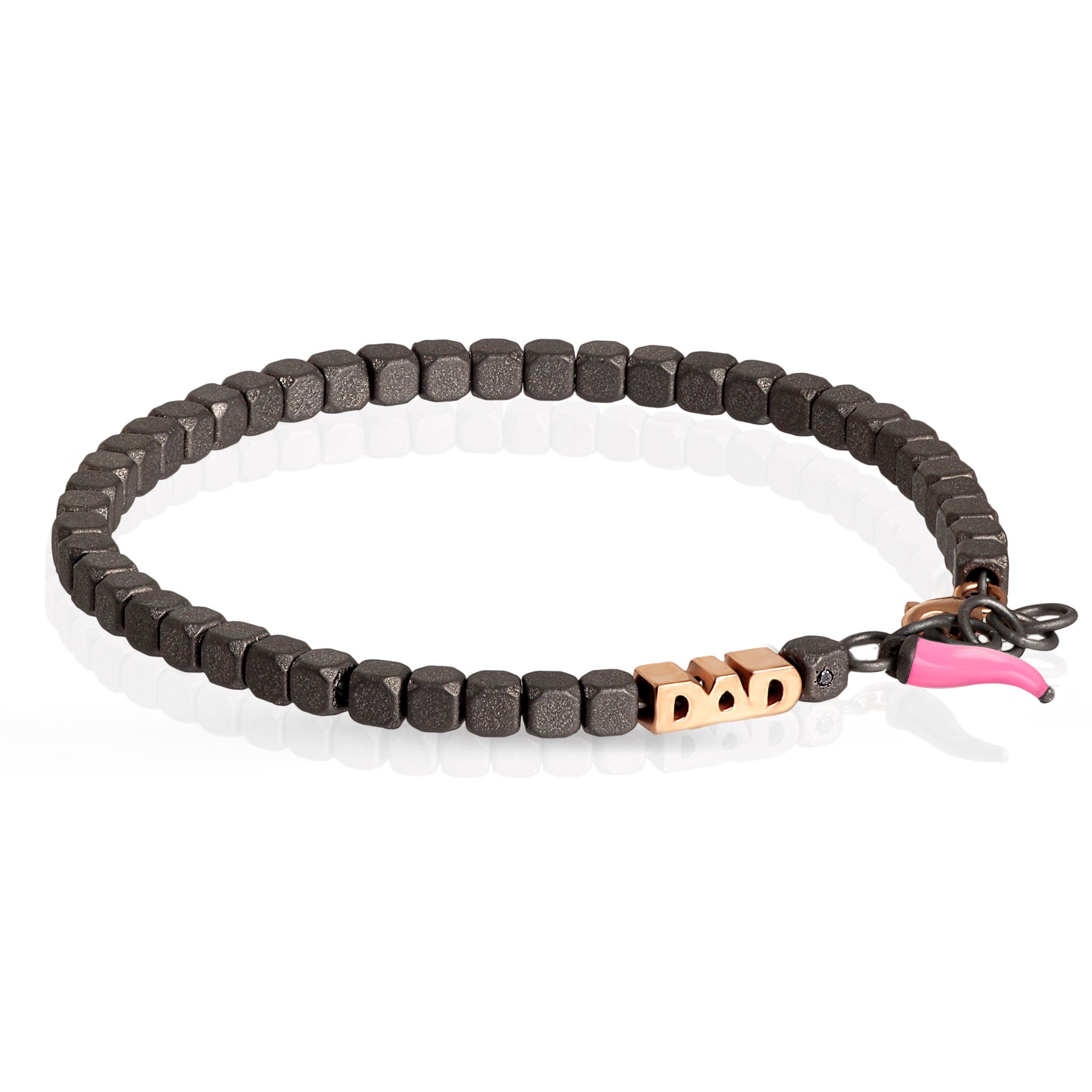 BRACCIALE DAD IN ORO ROSSO 9KT E CORNETTO ROSA