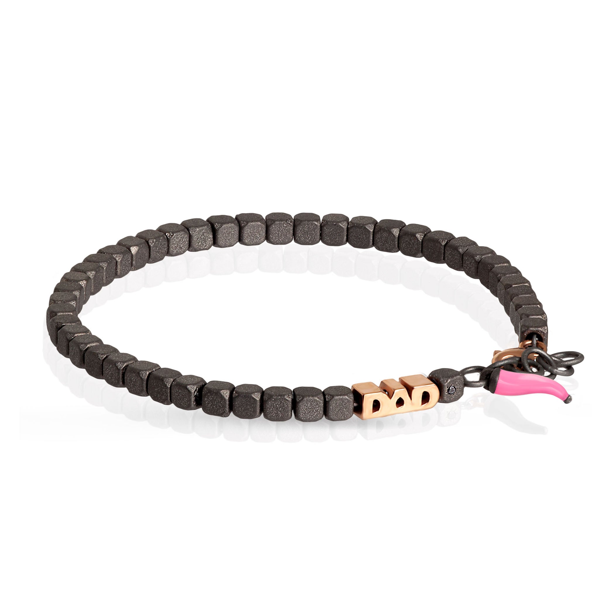 BRACCIALE DAD IN ORO ROSSO 9KT E CORNETTO ROSA