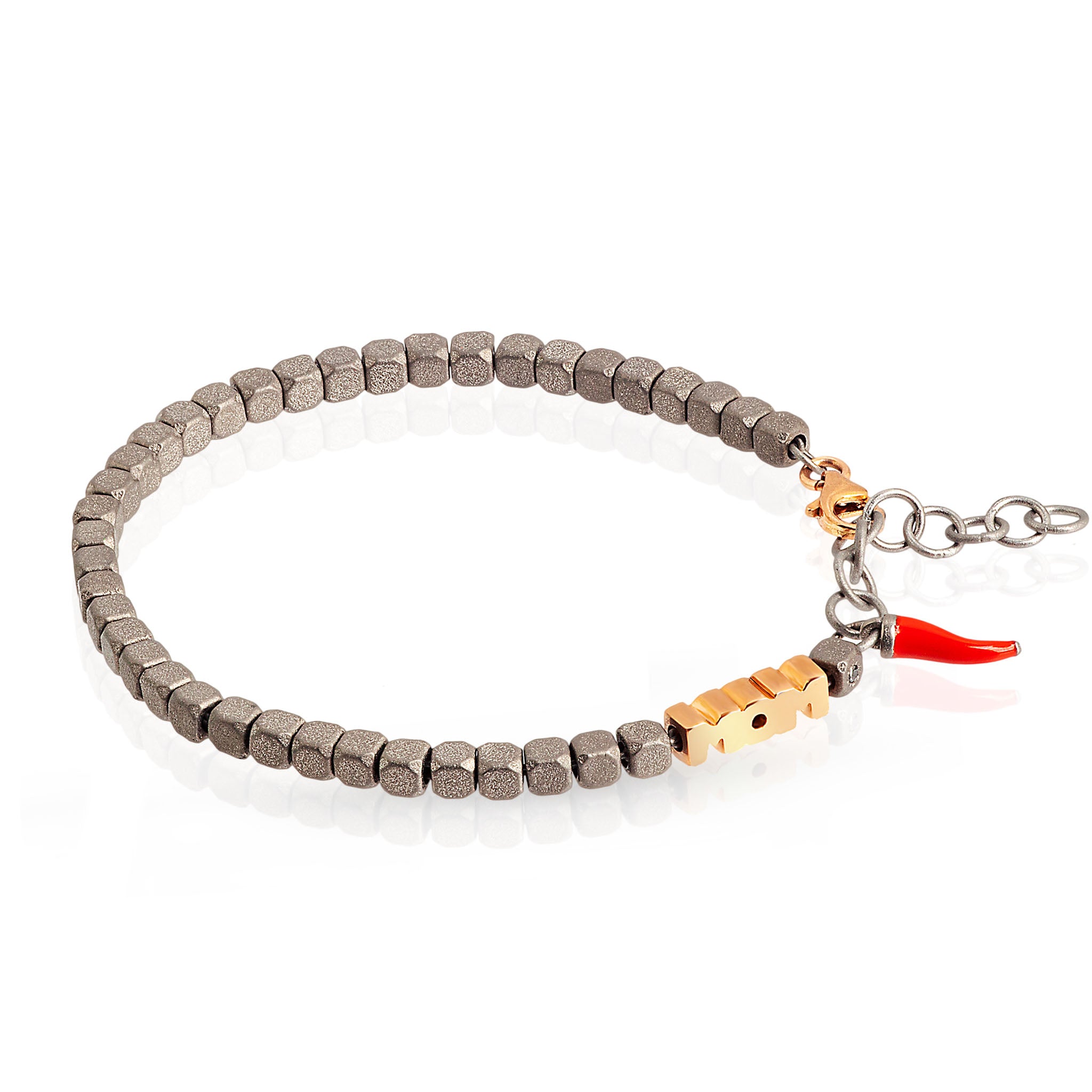 BRACCIALE MOM IN ORO ROSSO 9KT E 1 DIAMANTE BLACK