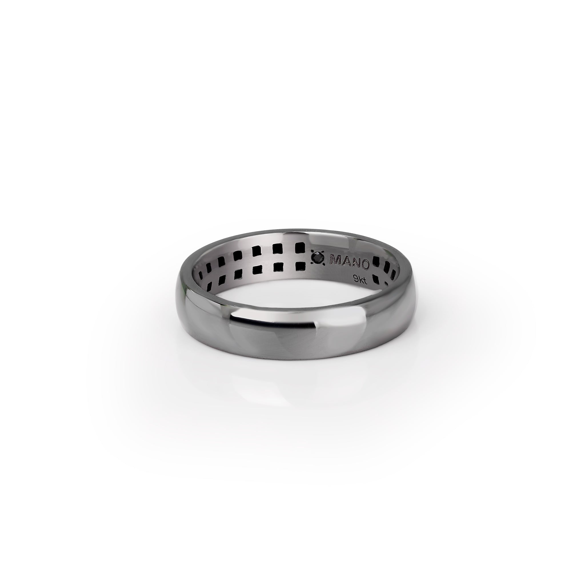 ANELLO UOMO SOLITARIO 9 KT BRUNITO CON DIAMANTE BLACK