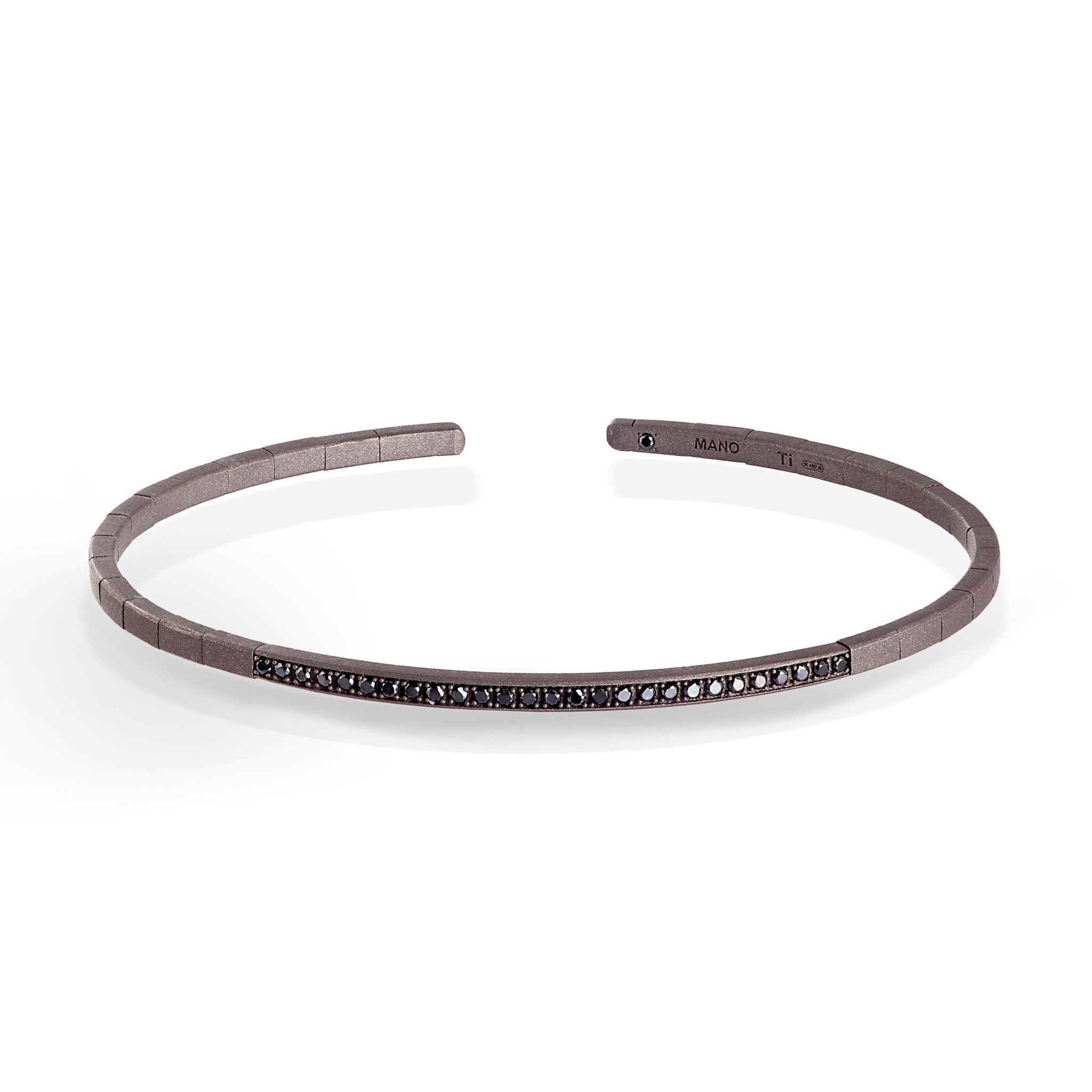 BRACCIALE A MOLLA IN TITANIO E 27 DIAMANTI BLACK DA 1 PUNTO